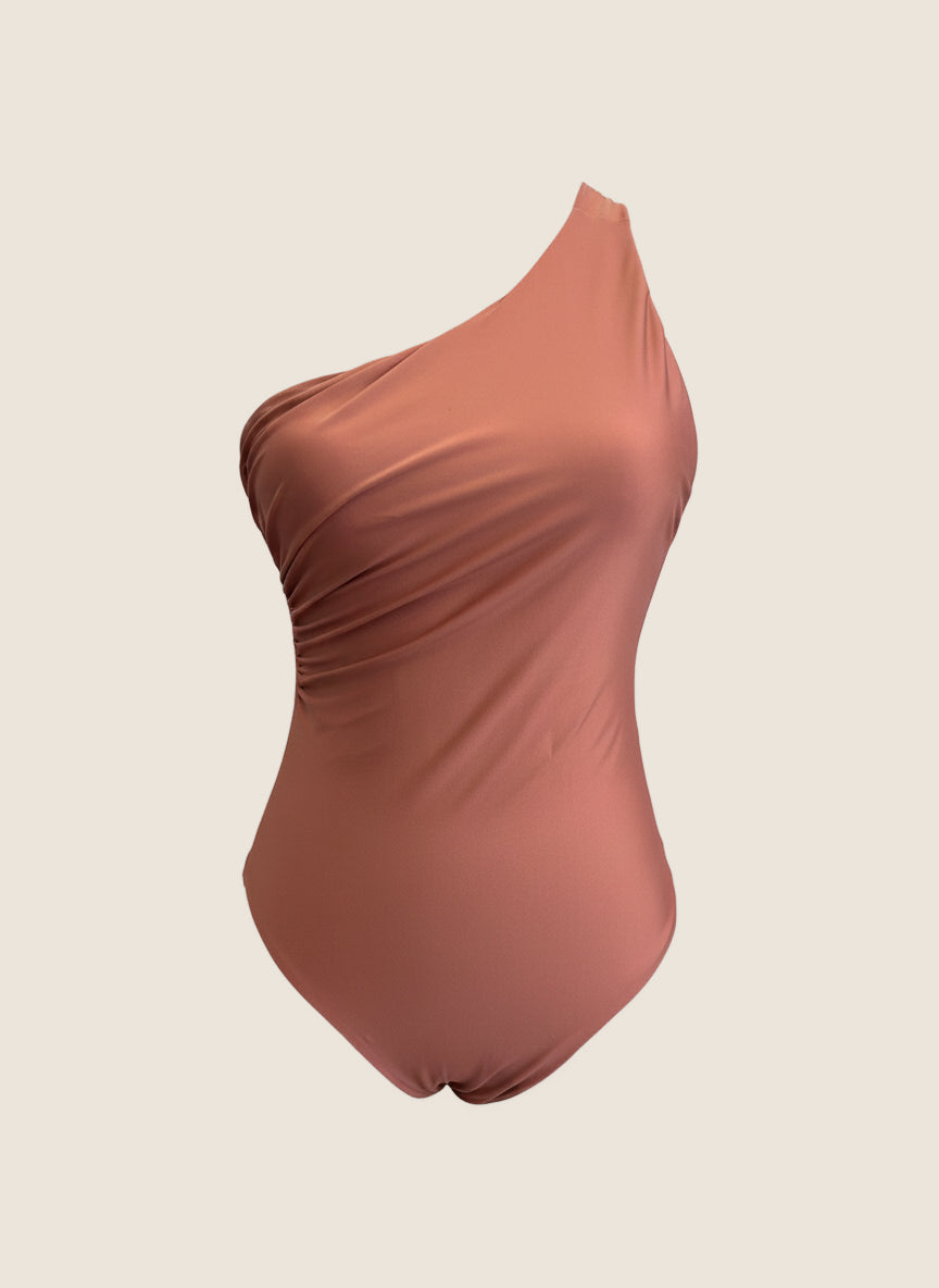 ENTERIZO ASIMÉTRICO UN HOMBRO - TERRACOTA SUNSET