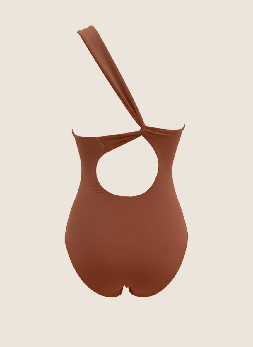 ENTERIZO ASIMÉTRICO UN HOMBRO - TERRACOTA SUNSET