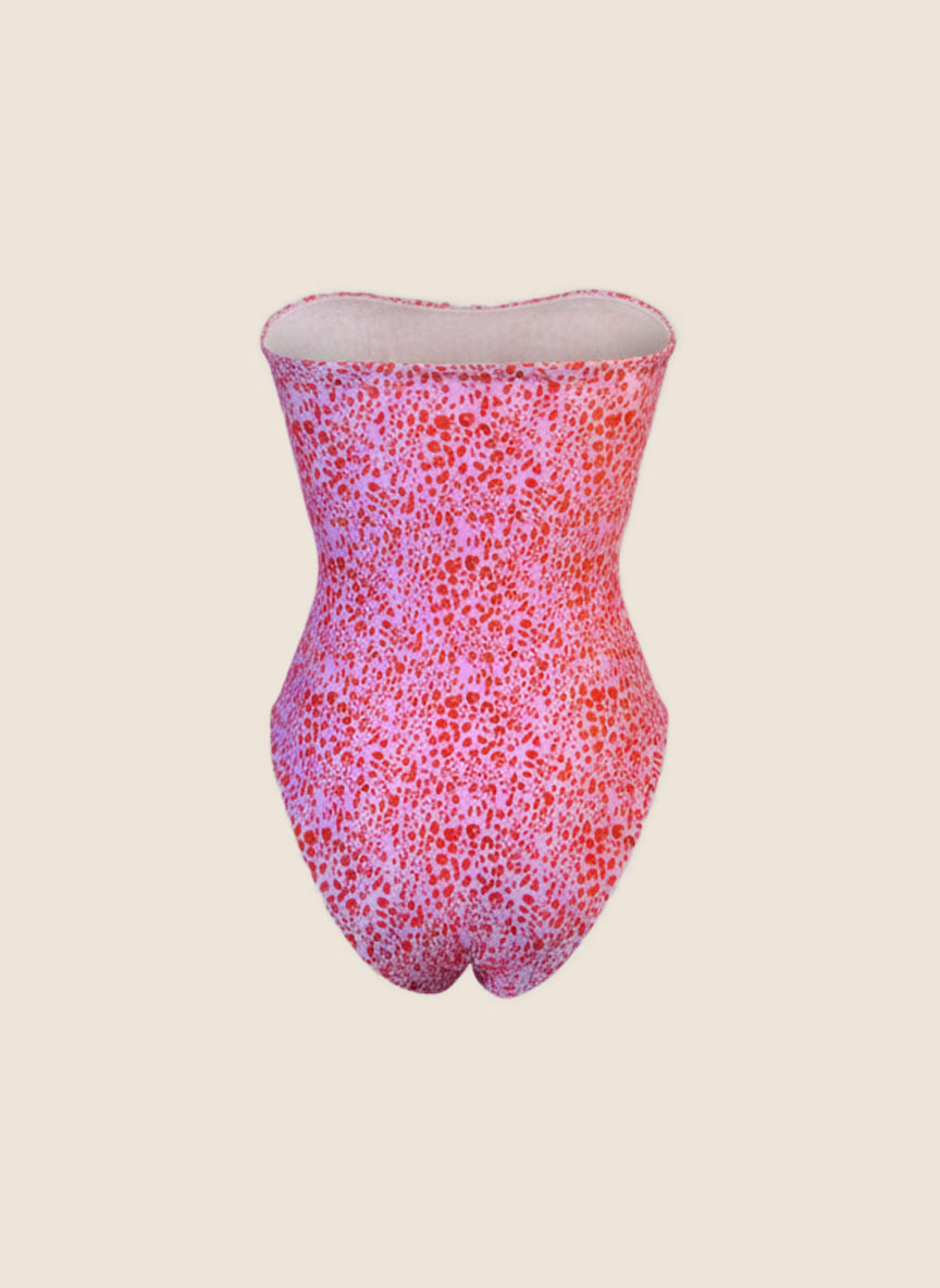 ENTERIZO STRAPLESS HERRAJE - CORAL GLOW