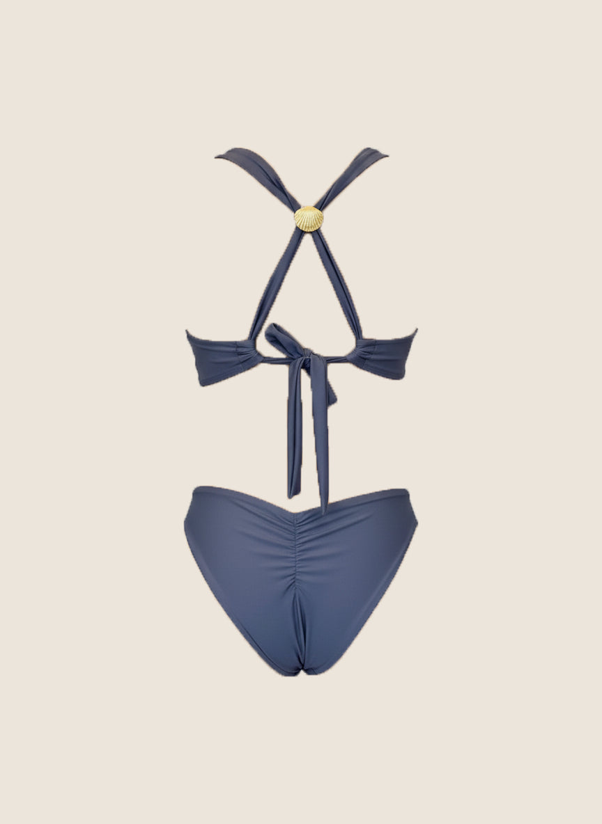 Bikini Top en V y Panty Básica - Baby Blue
