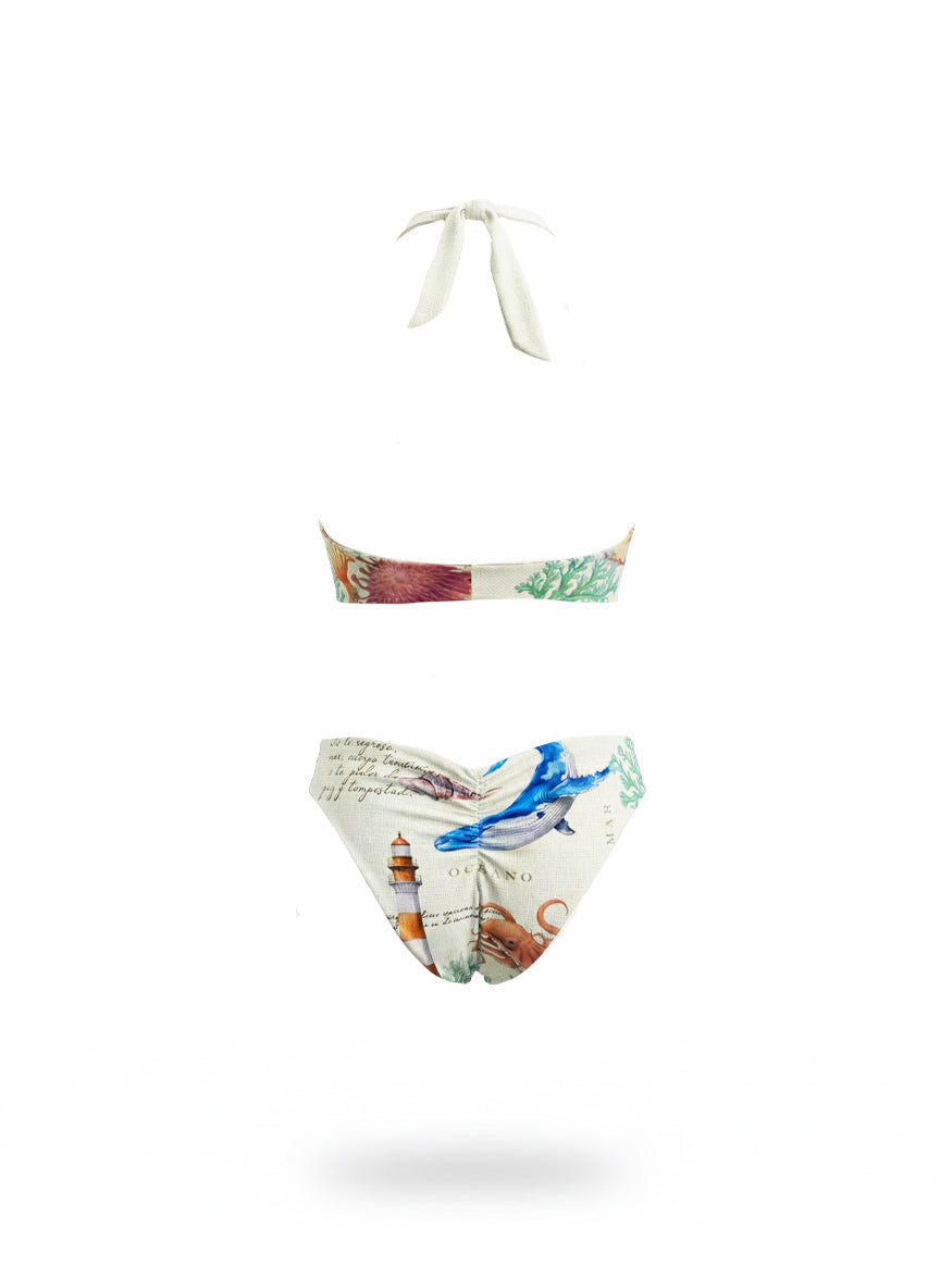 BIKINI TOP MULTIFORMAS Y PANTY BÁSICA - PRINT OCEANÍA