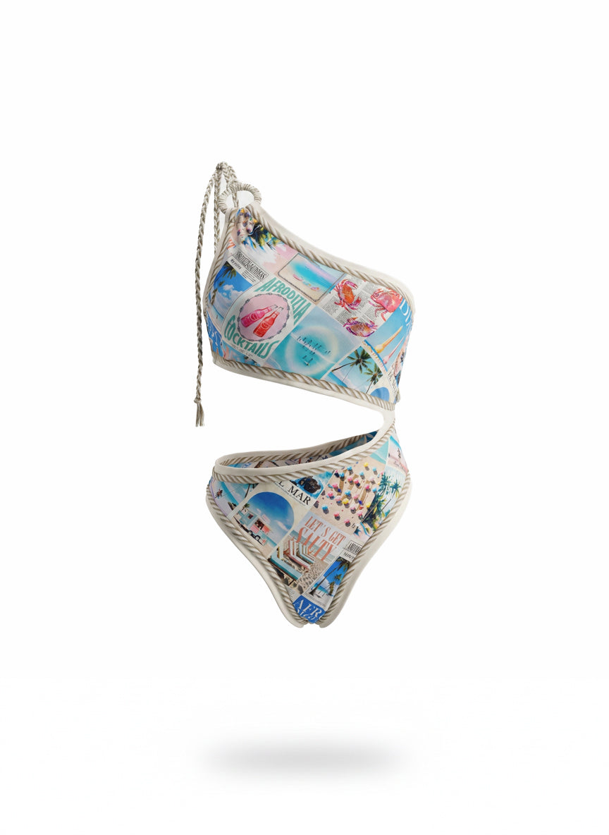 TRIKINI UN HOMBRO - PRINT POSTERS CUERDA