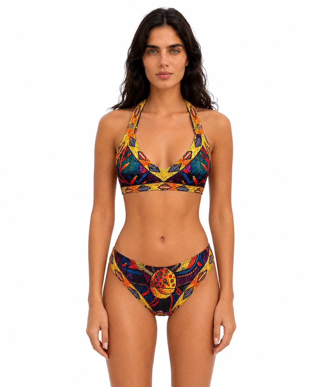 Bikini Top en V y Panty Cerrada - Magma