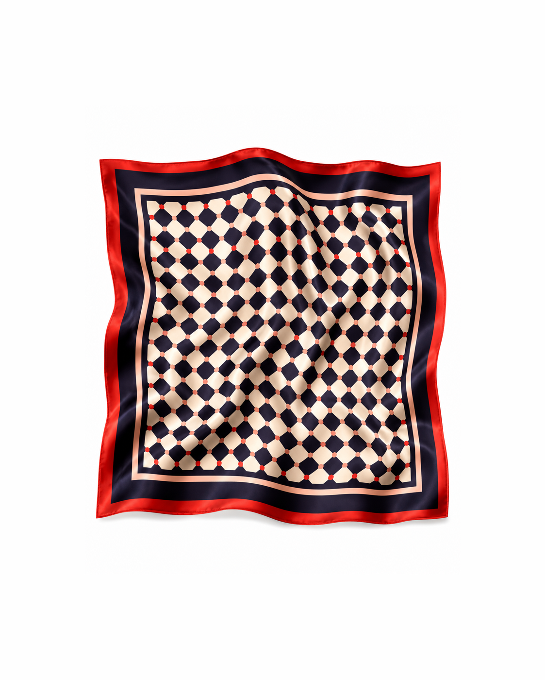 Pañoleta de Seda - Rombos Rojo