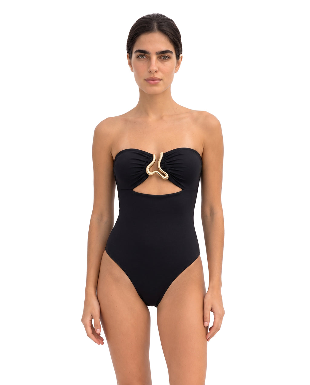 Enterizo Strapless con Herraje - Unicolor Negro